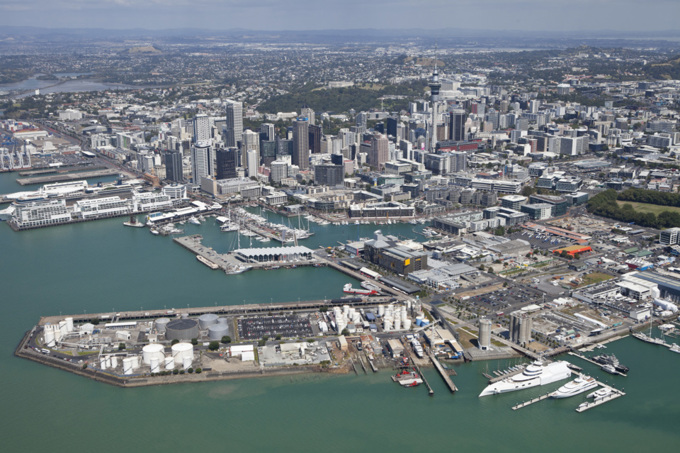 Auckland's waterfront - America's Cup base locations