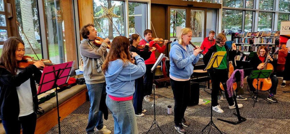 A live performance of a community orchestra