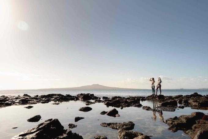 Women On Auckland Coastal Walkway