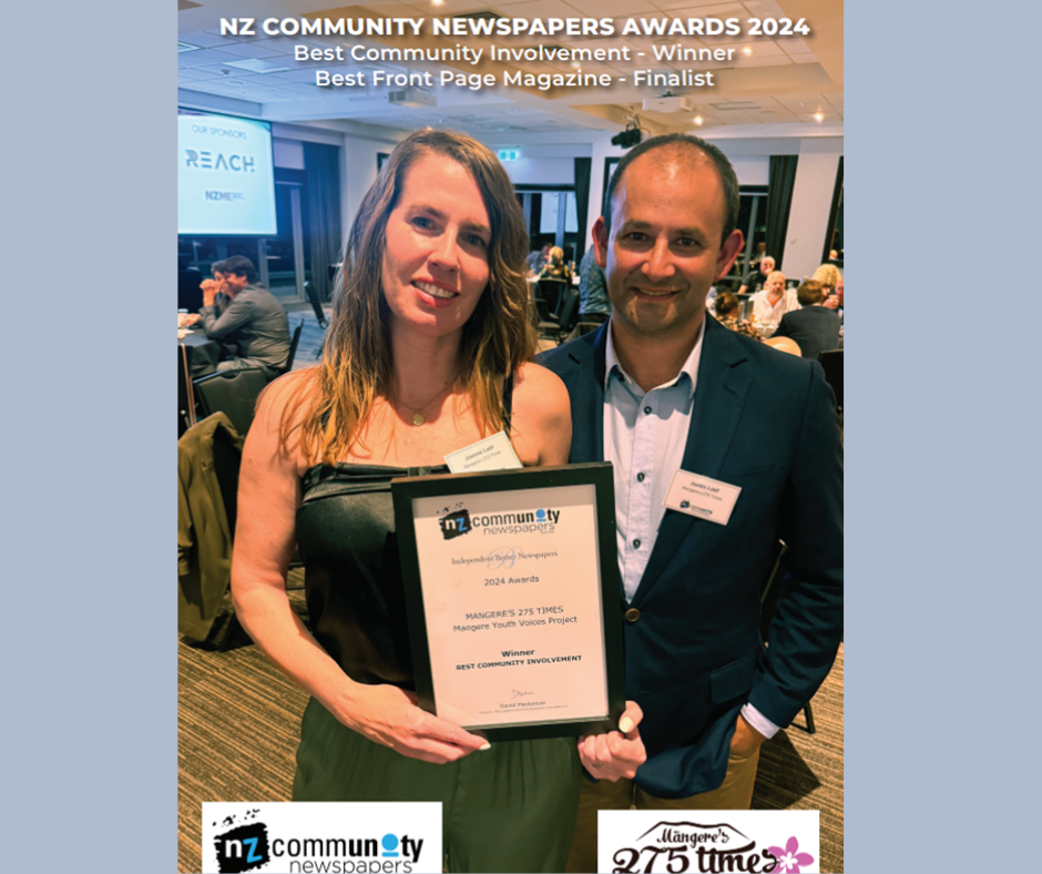 Recipient of NZ Community Newspaper Award 2025. 