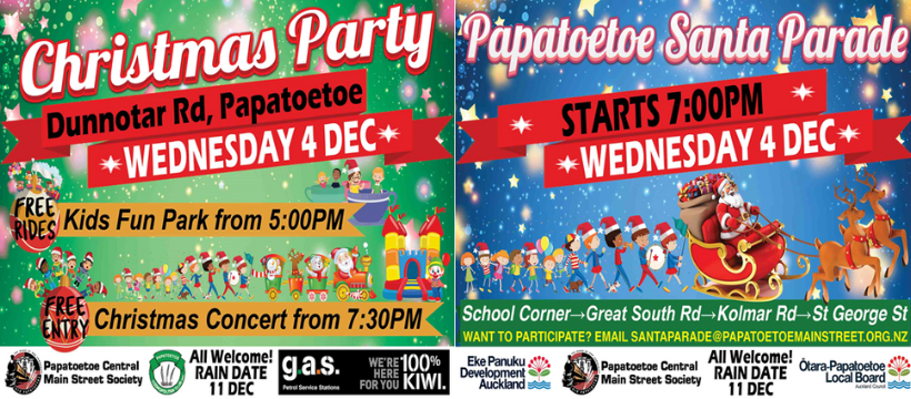 Otara Papatoetoe Christmas event posters.