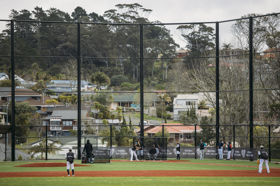 A baseball field. 