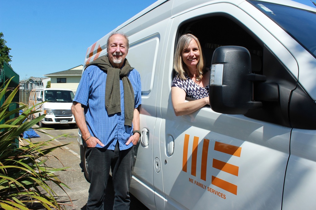 ME Family Services' Peter Sykes and Justine Skilling.
