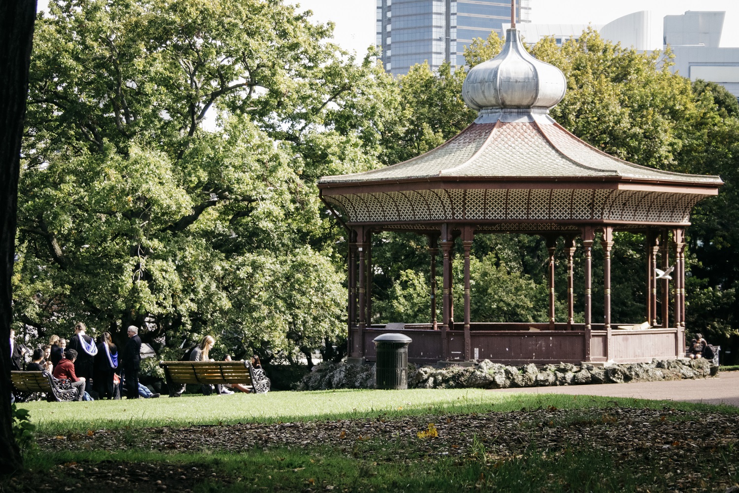 Albert Park in central city where temperatures are cooler where there are green spaces.