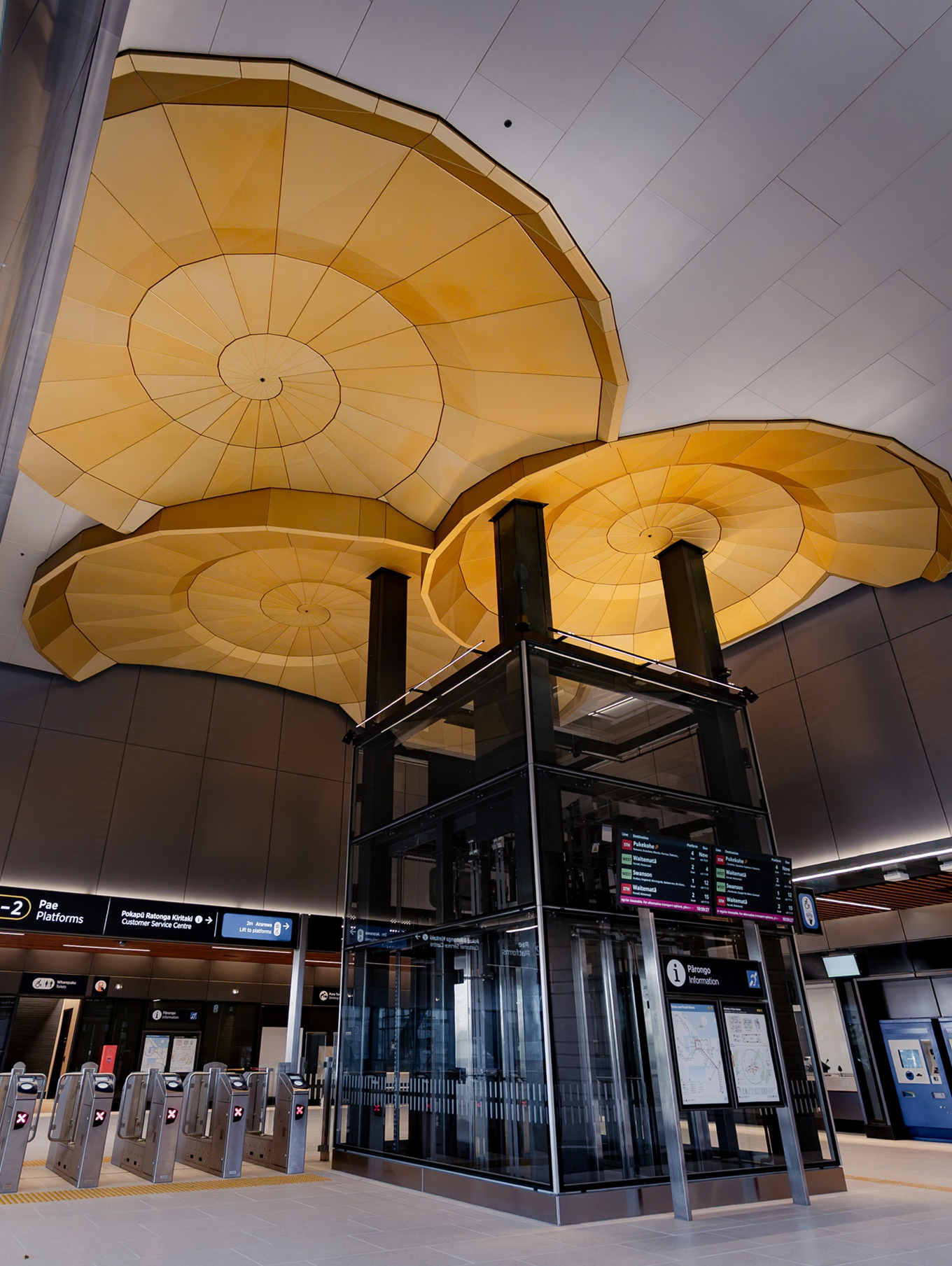 The interior of Karanga a Hape Station.