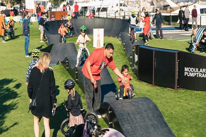 A relocatable pump track in the CBD