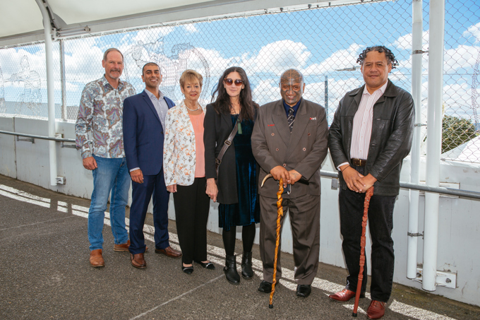 Manurewa's local leaders at the opening of the new canopy artwork