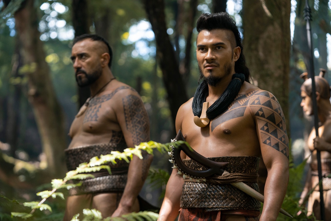Hawaiian warriors in the bush. 
