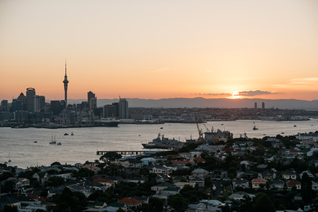 City From Shore Sunset 2