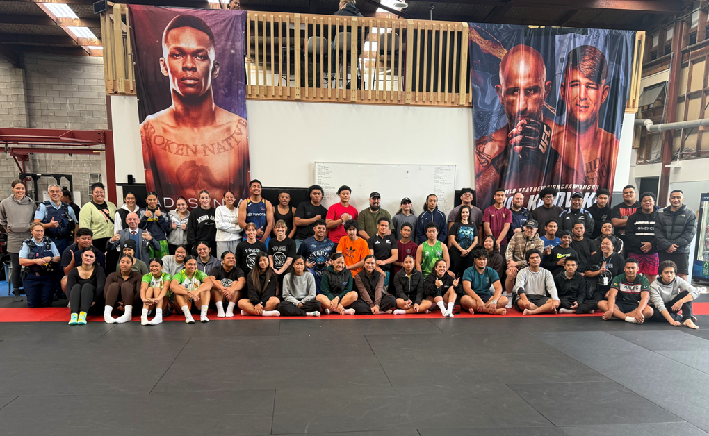 A class of young people at a fight gym in South Auckland