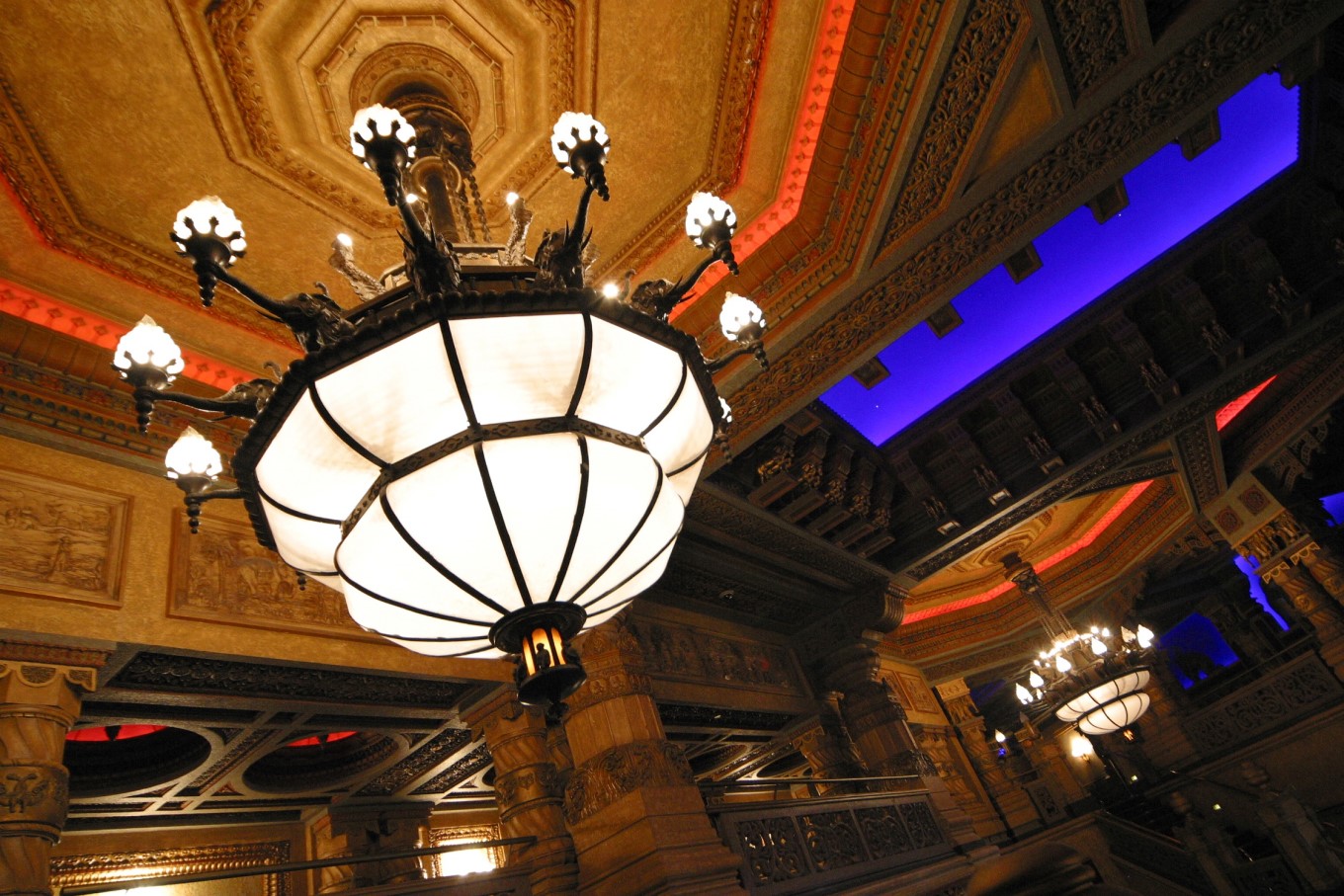 Civic Theatre chandelier and roof. 