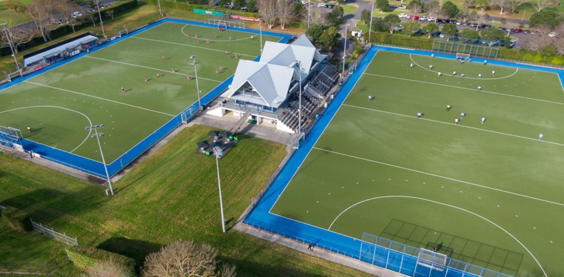 Birds eye view of Howick sporting field.
