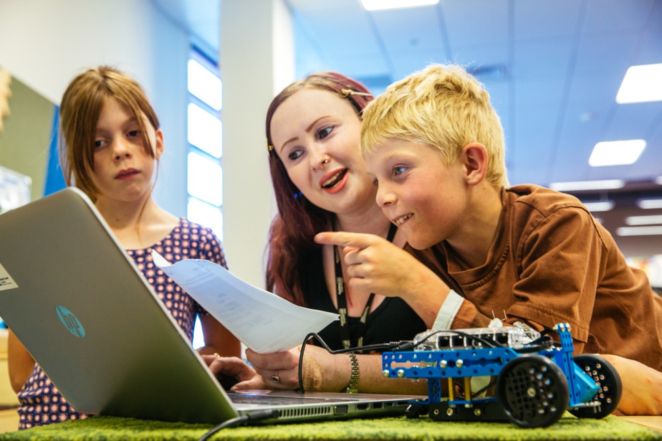 Kids doing robotics.