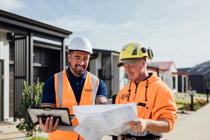 Building Inspectors at a residential housing development