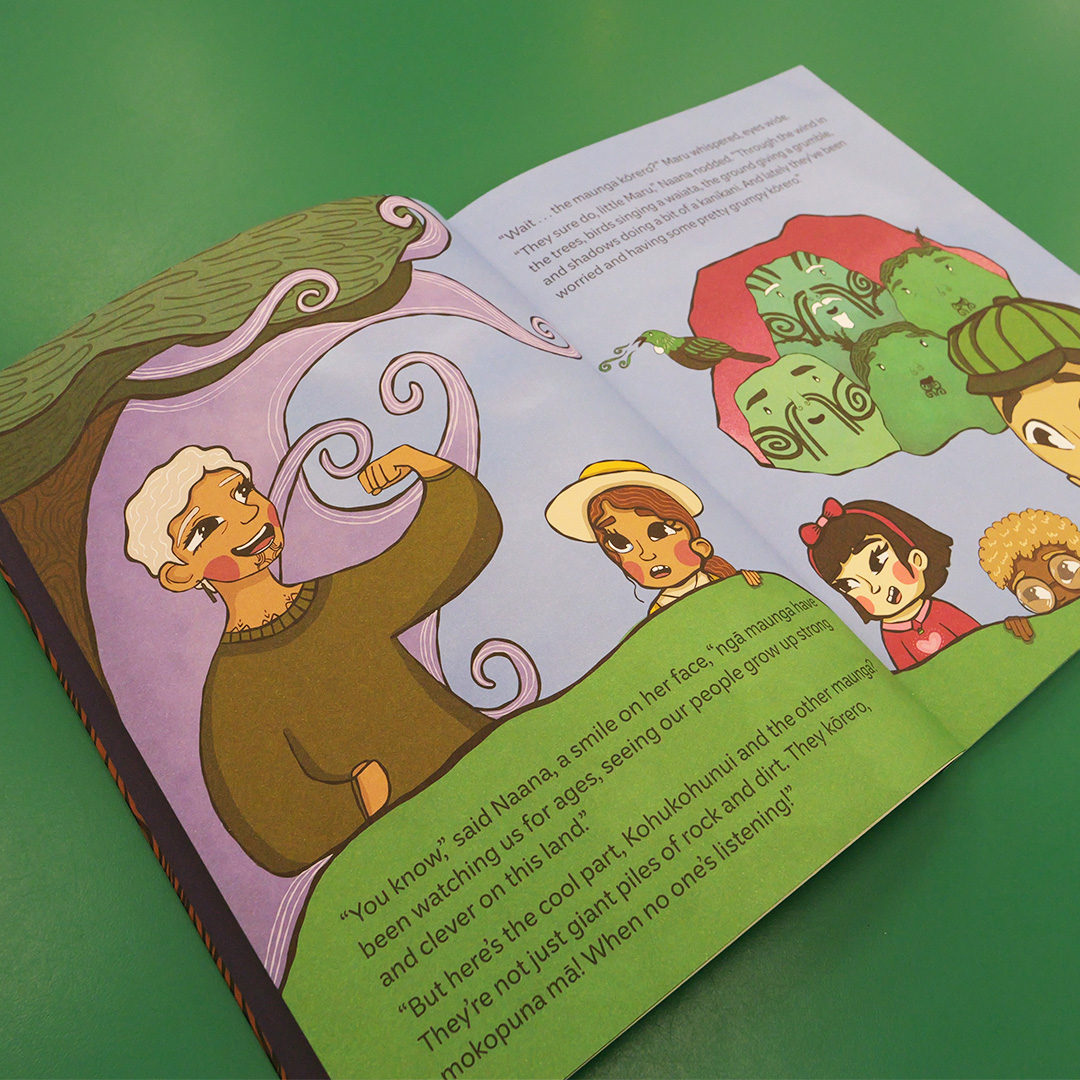 The inside of a children's book. 