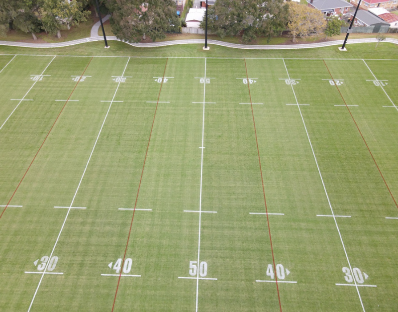 A football field. 