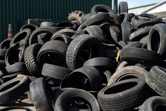 Old tyre pile