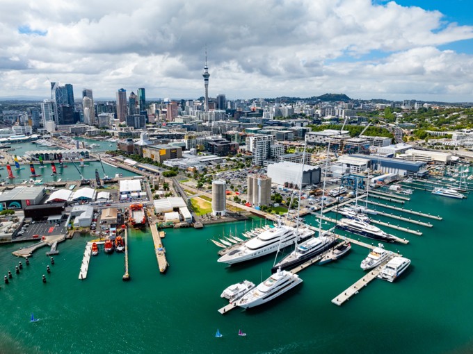 Drone Shot Of Auckland Waterfront