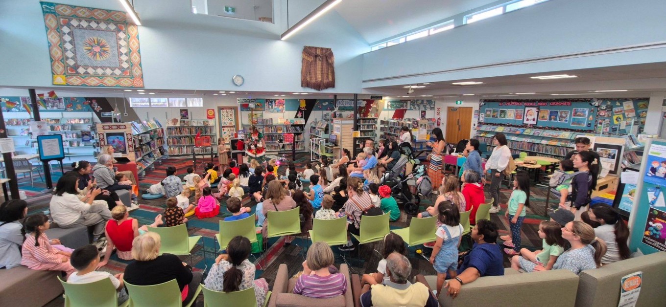 Local community inside Howick Library.