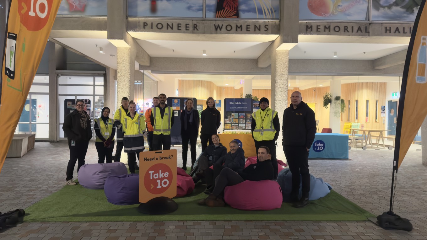 Ellen Melville Centre with Take 10 crew. 