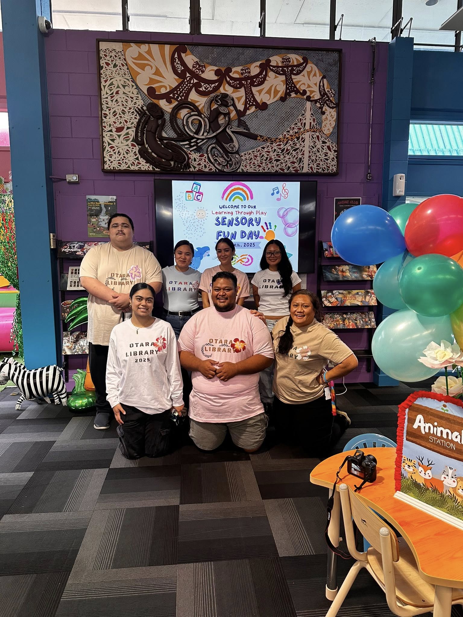 People celebrating Sensory Fun Day. 