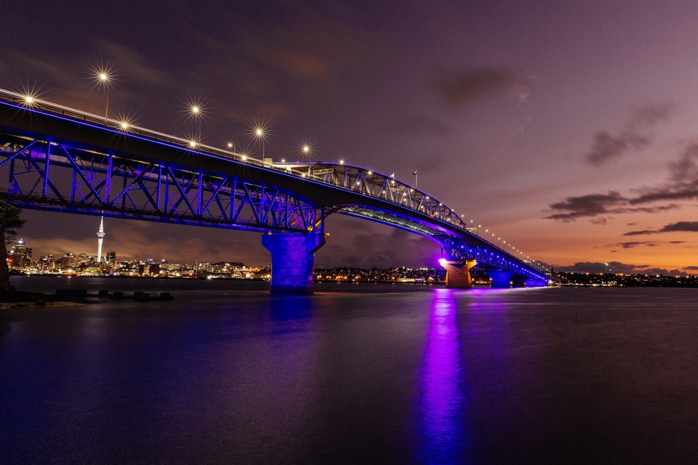 White feather lights up harbour bridge for Waitangi