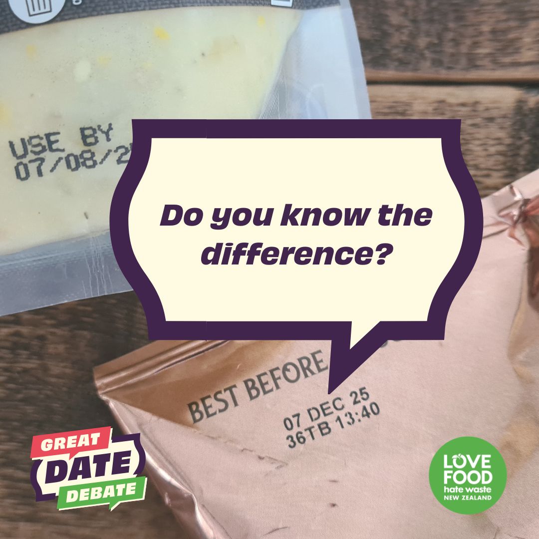 A tile with best before dates and a speech bubble asking viewers if they know the correct date. 