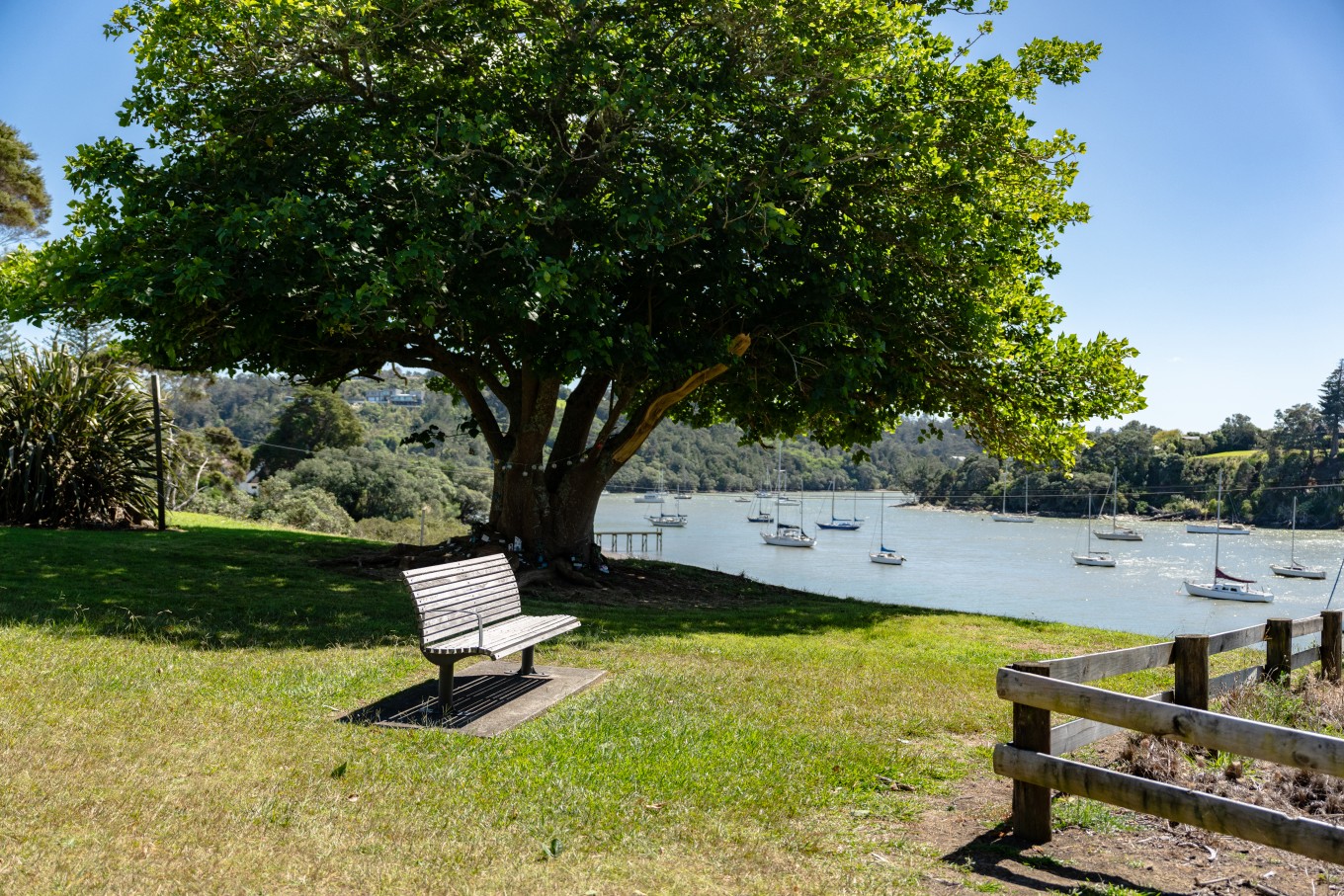 A viewpoint of the Hobsonville point coastline. 