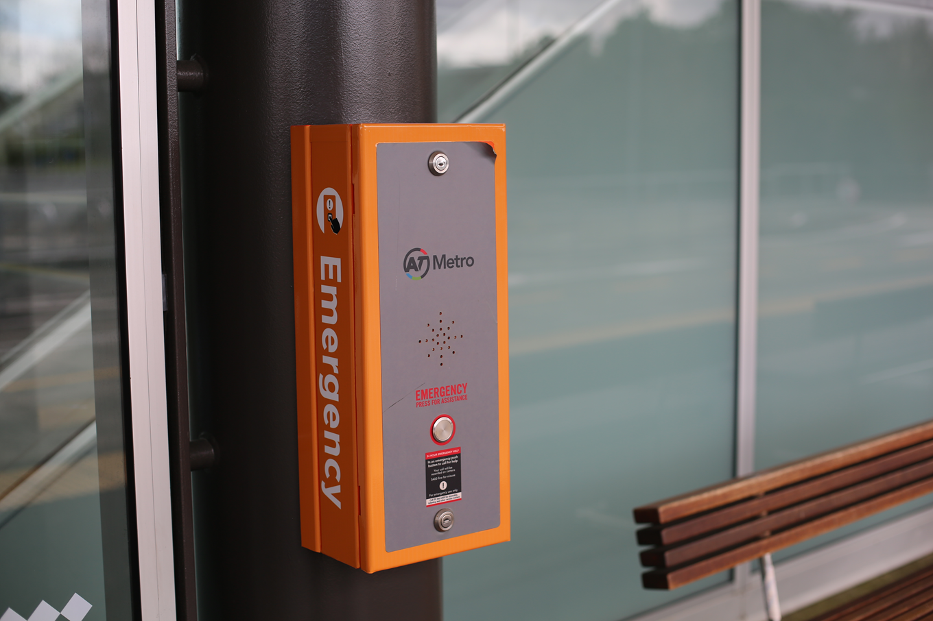 A AT orange speaker.