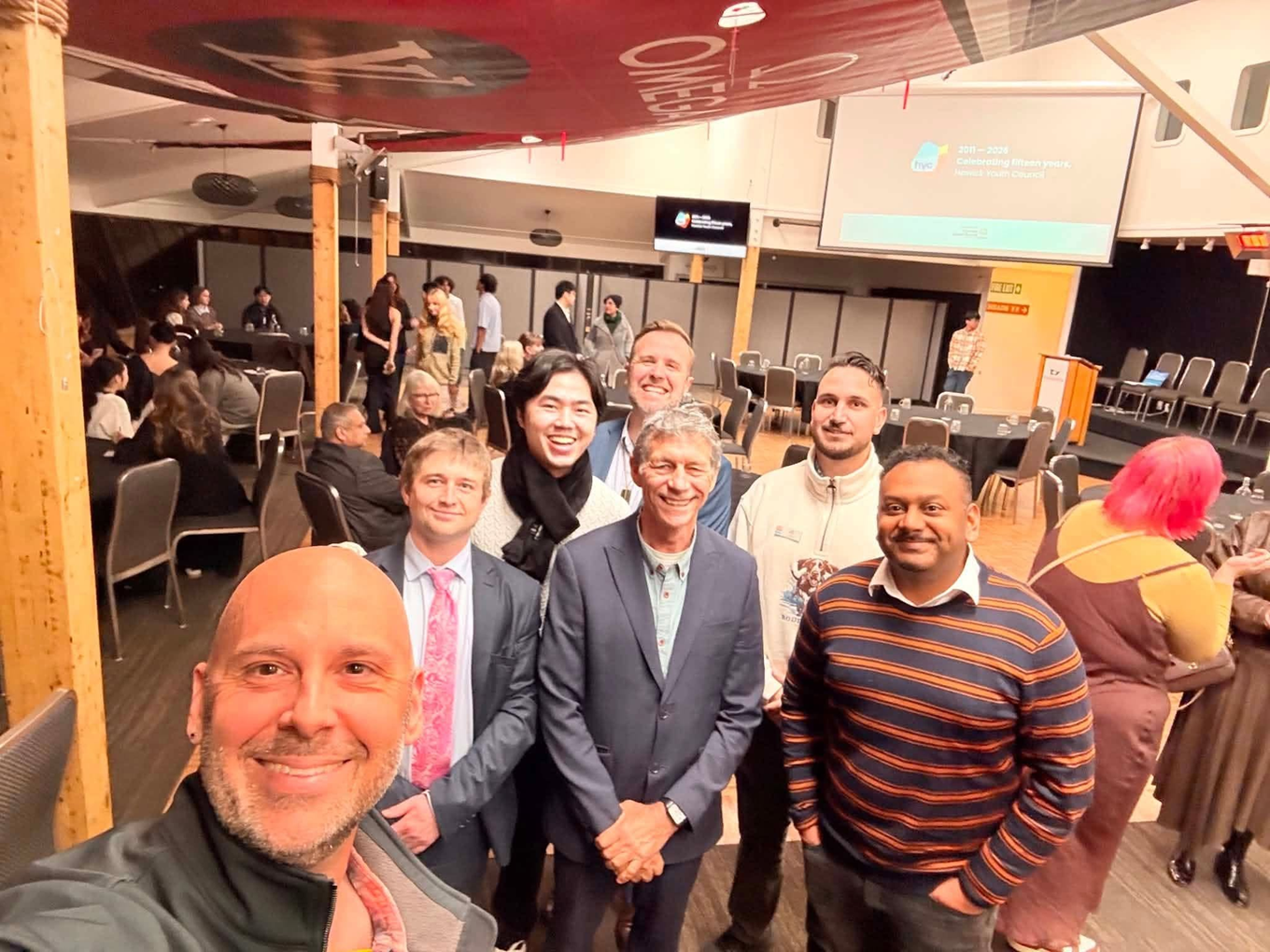 A selfie taken of the Howick Local Board at a community event. 
