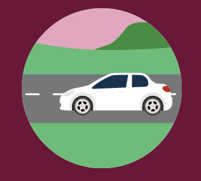 graphic illustration of a white car