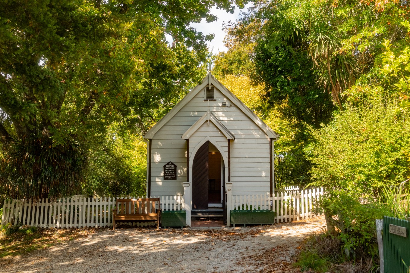 A church in the woods.