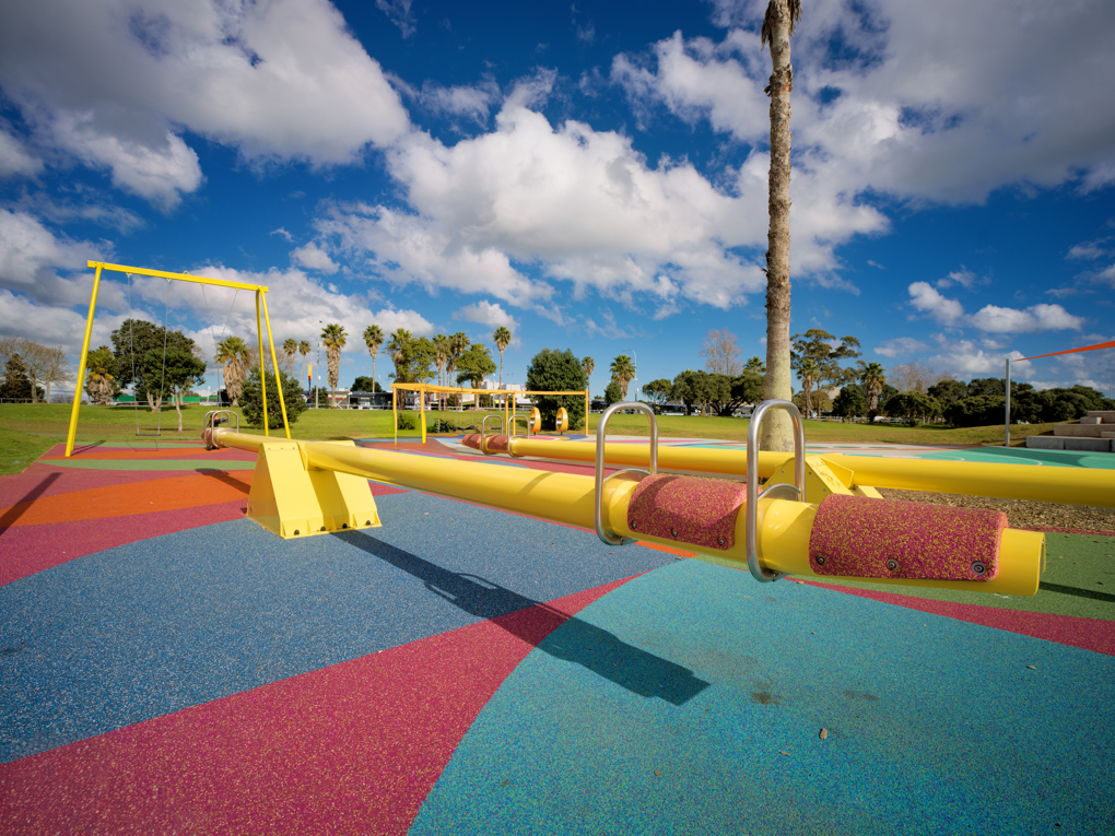 A yellow seesaw