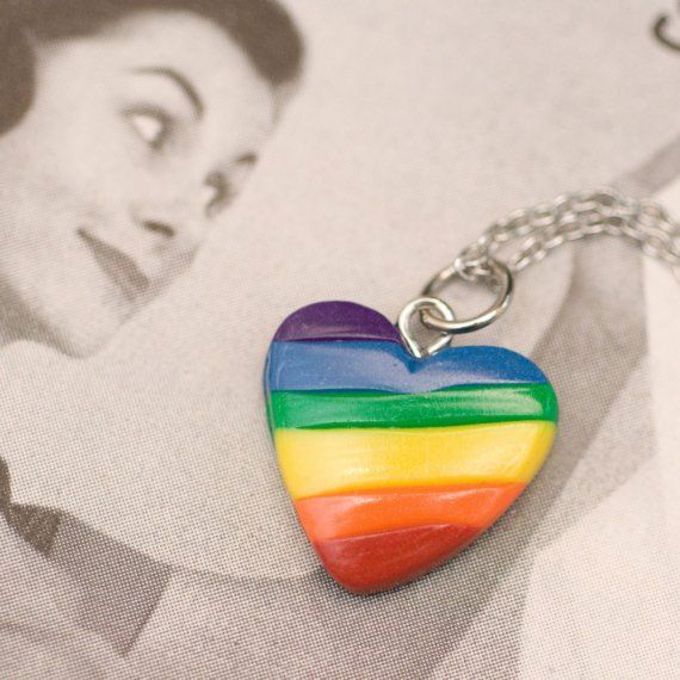 Polymer Clay Rainbow Heart