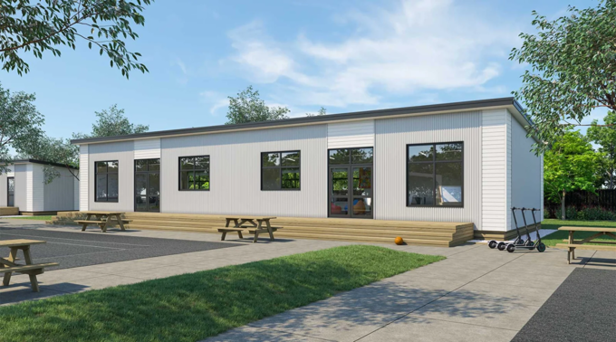 Artistic render of the new modular library for Point Chevalier