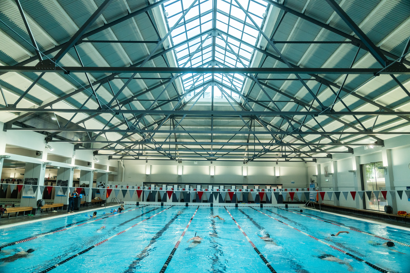 The swimming lanes at Tepid Baths.