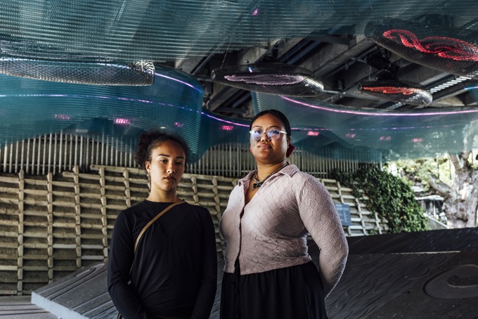 Headliners for the Auckland pride closing event Nganeko and Nia at Waimahara in Myers Park