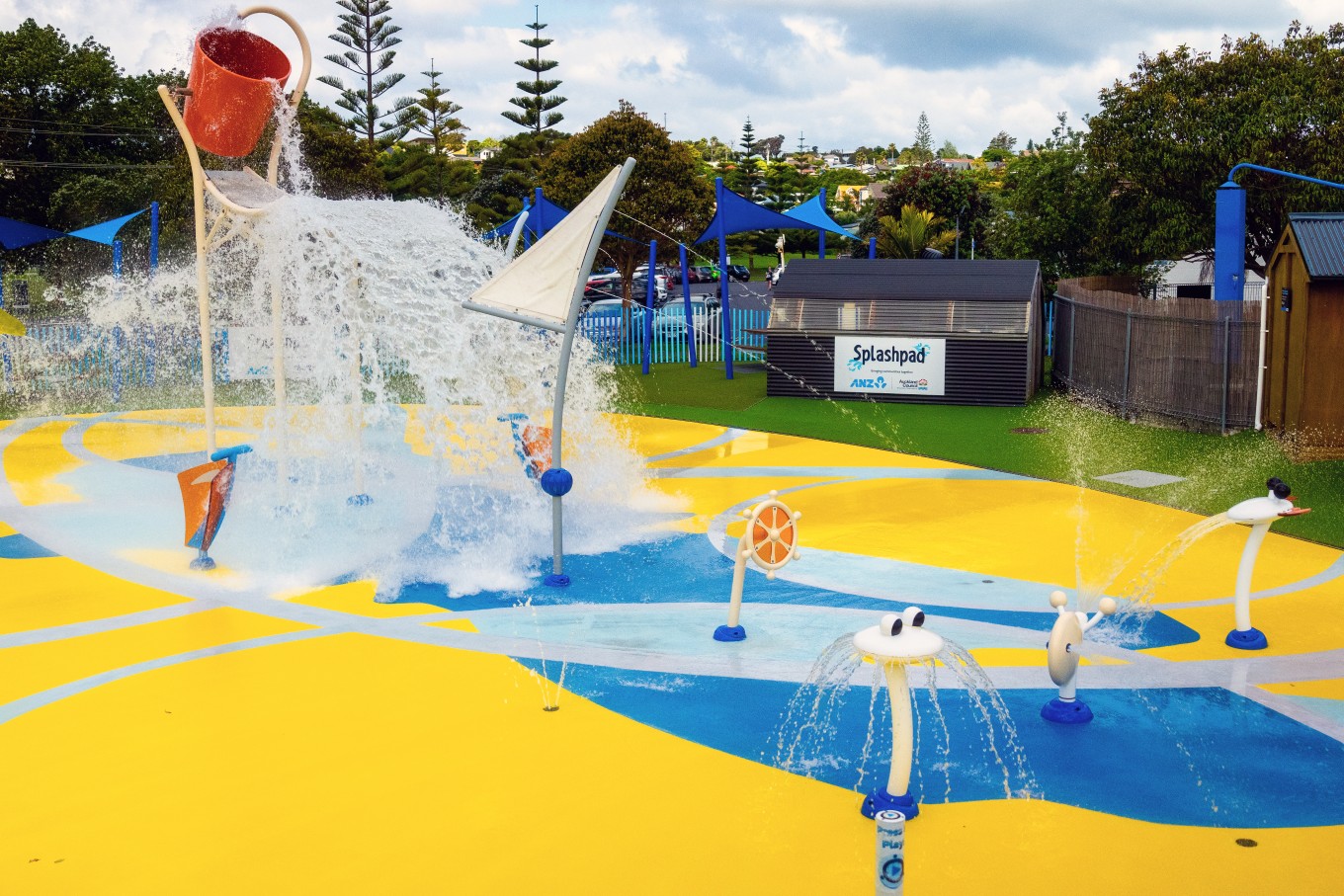 Splashpads at Stanmore Bay. 