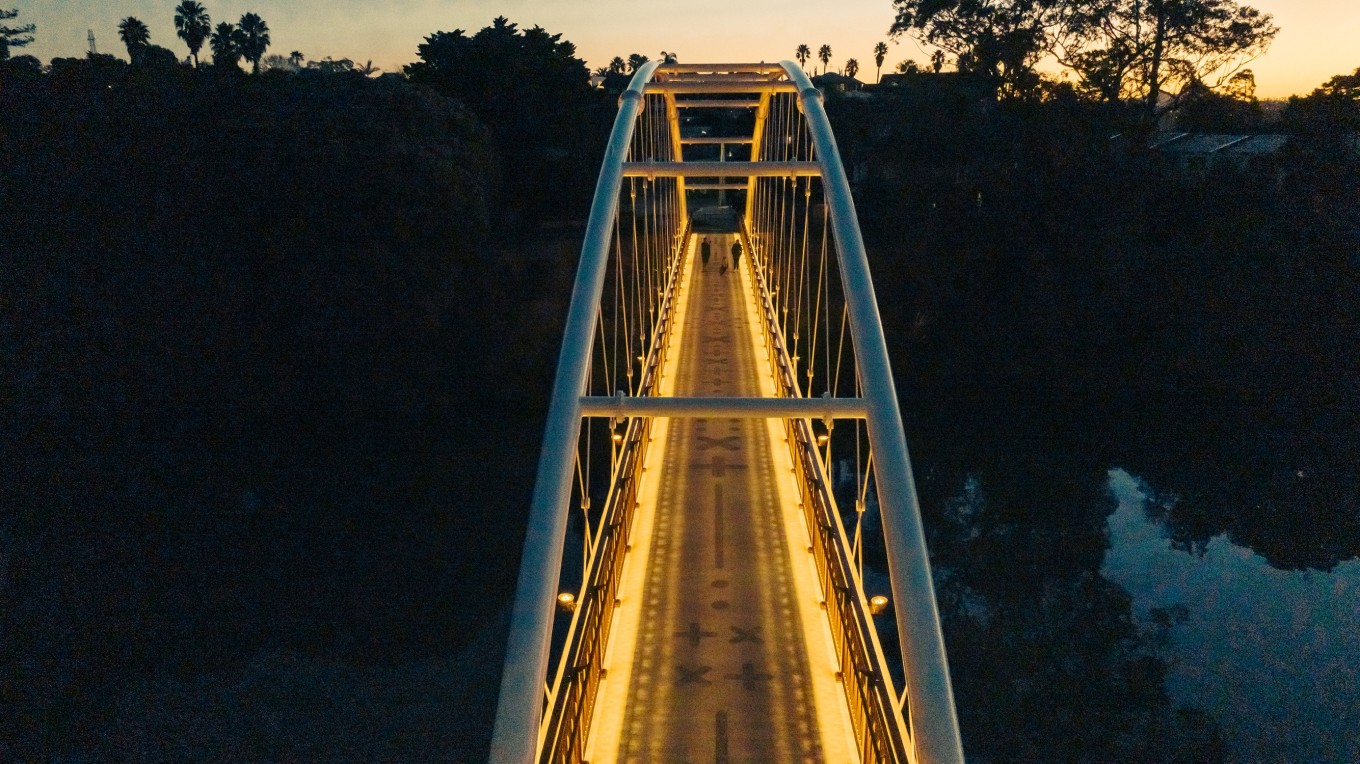 Panmure Bridge by night. 