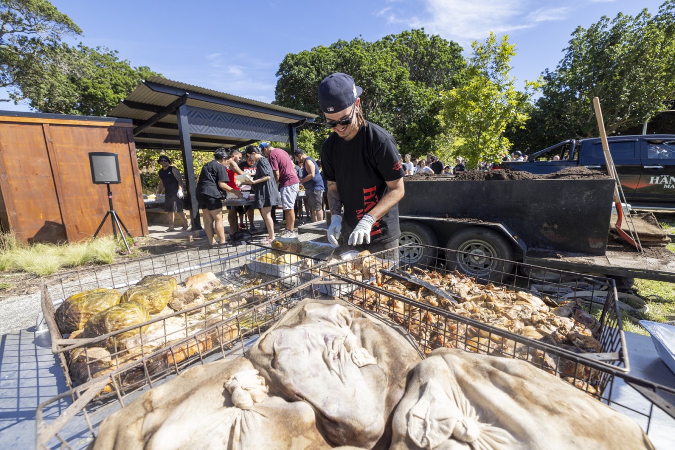 Hangi pit at Mangere Mountain. 