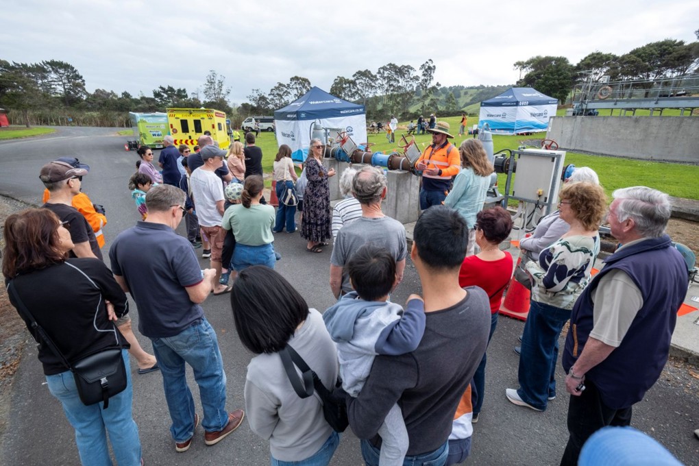 Locals get a close-up look at operations inside the Beachlands Wastewater Treatment Plant