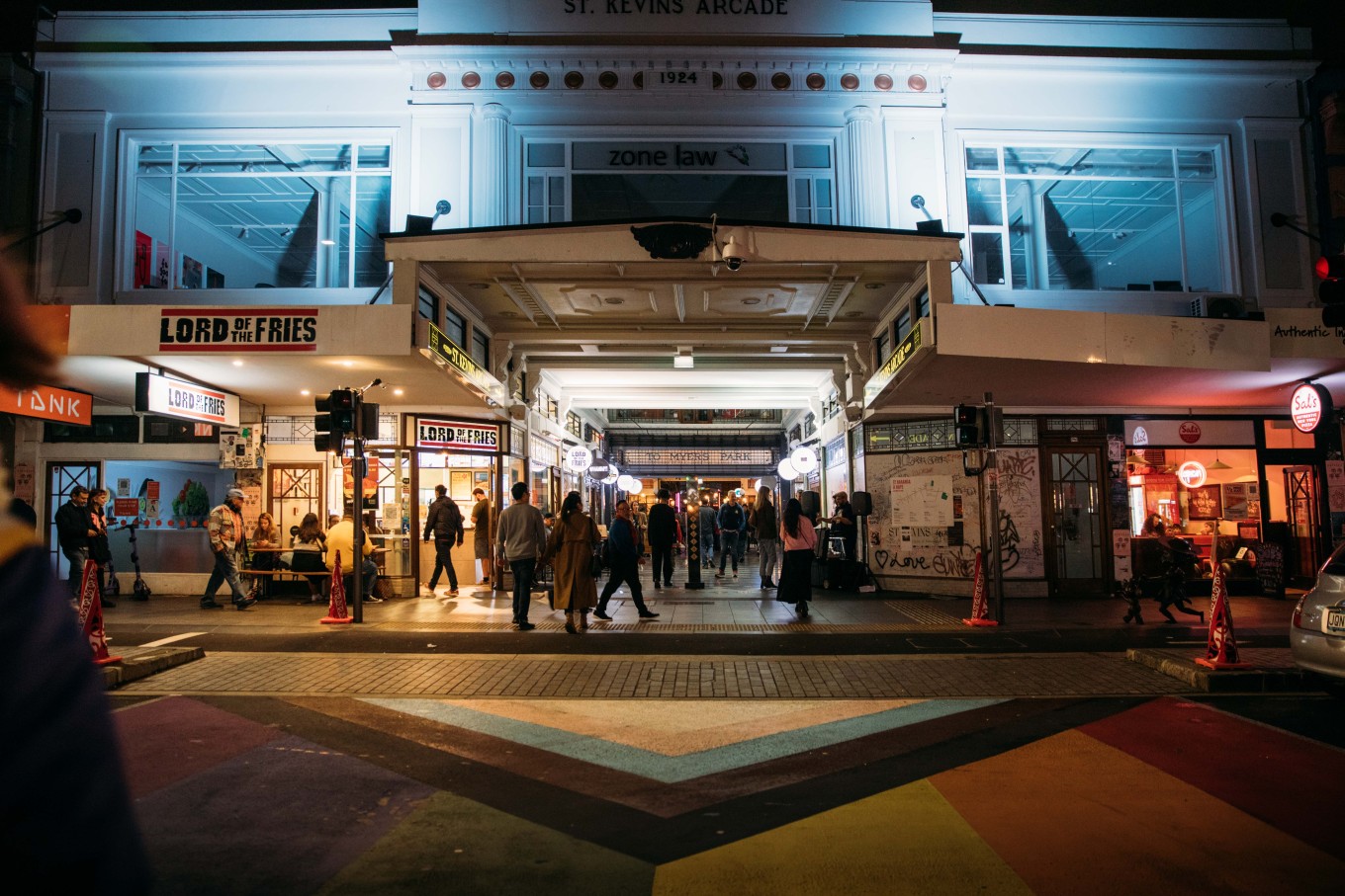 Karangahape Road at night time. 