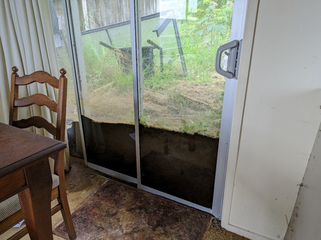 Landslide damage to a house