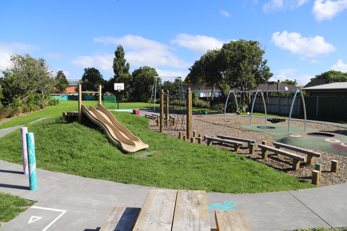 A slide at a local playground.