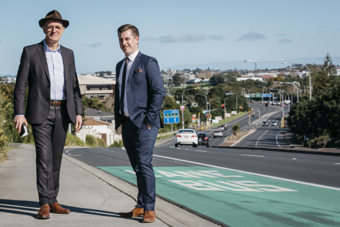 Chris Darby and Richard Hills on Esmonde Road