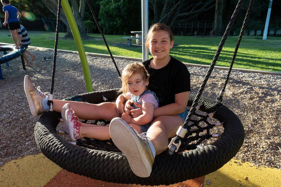 Children in a swing.