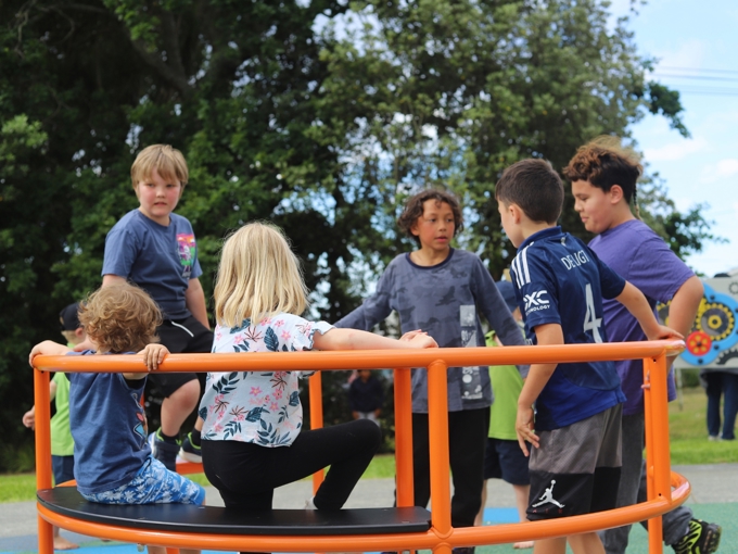 Local Tamariki At The Accessible Carousel