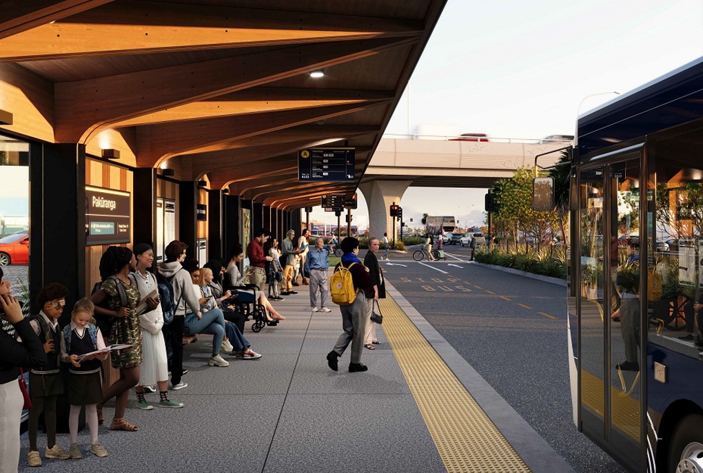 Artist impression of Pakuranga Station and Ra Hihi