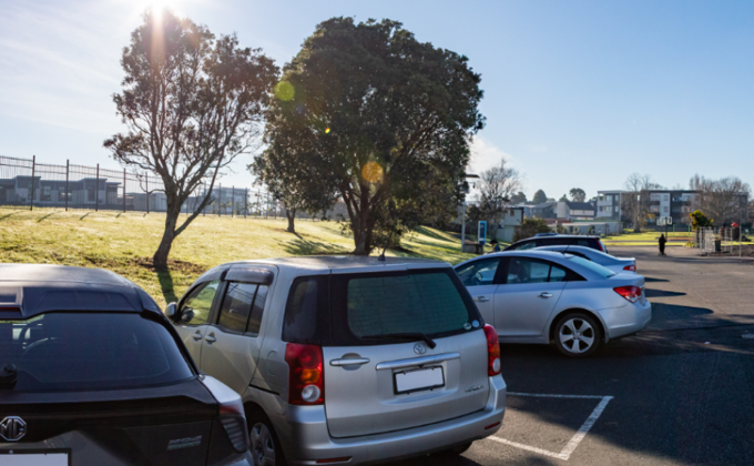 A render of a bunch of cars parked