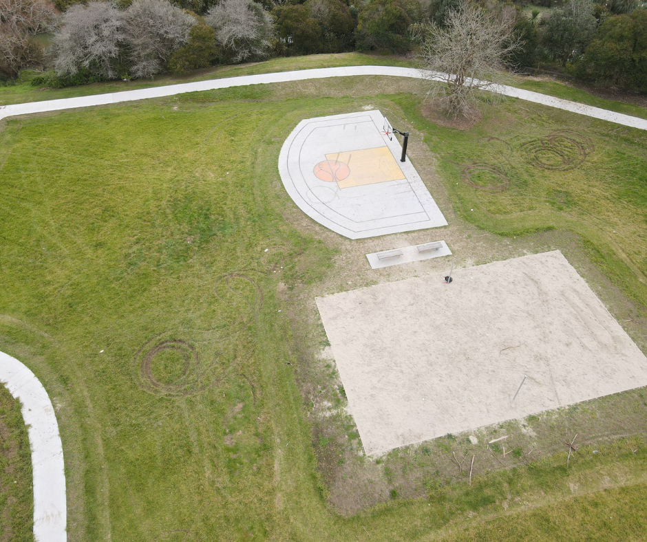 Aerial shot of playground